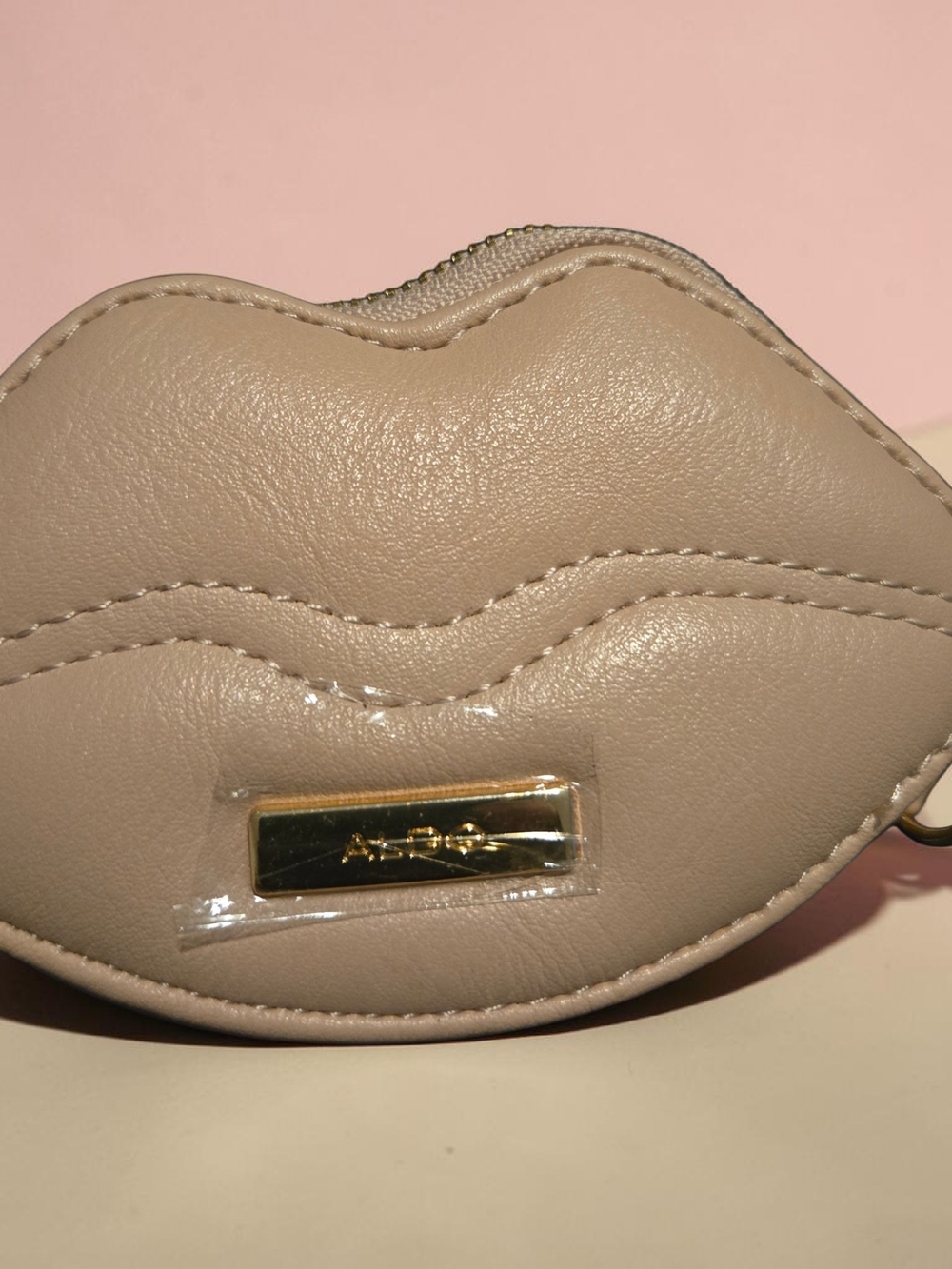 ALDO Lip-Shaped Coin  Pouch with Gold Accent